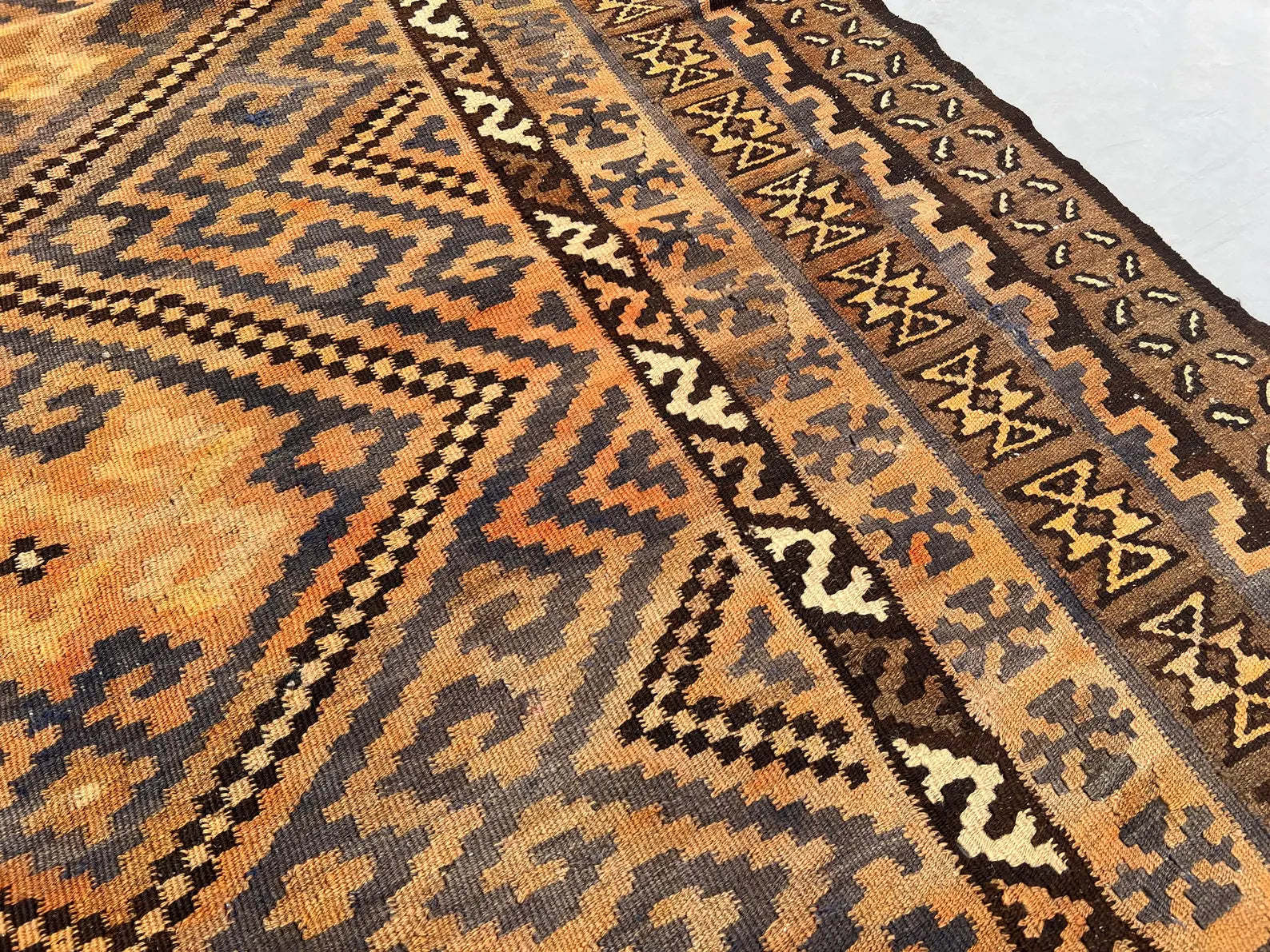 Handmade Afghan Kilim Rug – Oversized 8x13ft Wool Carpet | Vintage Tribal Geometric Oriental Rug by Nomad Weaves