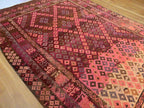 Handmade Afghan Kilim Rug – Vintage Geometric Tribal Wool Carpet | 8x11ft (244x350cm) Oriental Area Rug by Nomad Weaves