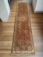 Handmade Afghan Runner Rug – 2.4x9.8ft Wool Carpet | Vintage Turkish-Inspired Tribal Geometric Hallway Rug by Nomad Weaves