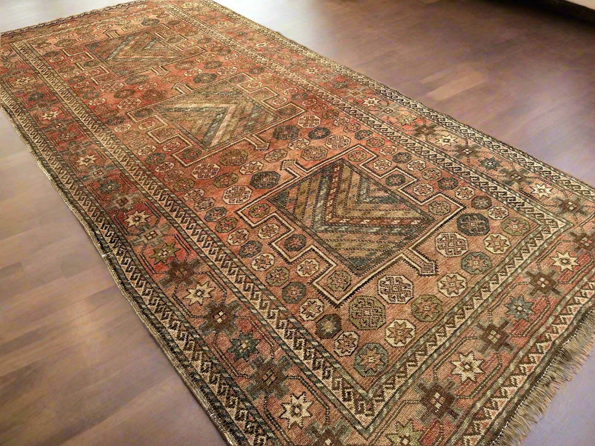 Handmade Afghan Wool Runner Rug – 5.5x11ft Carpet | Vintage Caucasian Kazak Geometric Oriental by Nomad Weaves