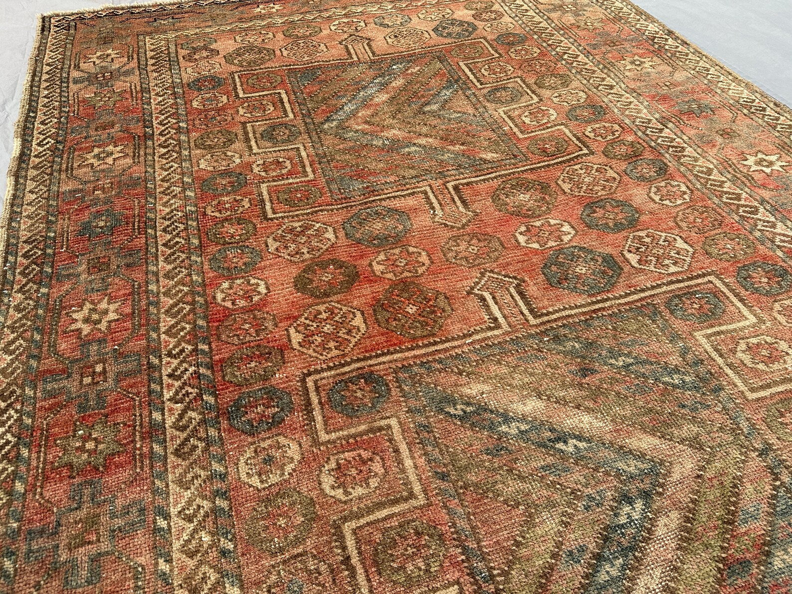 Handmade Afghan Wool Runner Rug – 5.5x11ft Carpet | Vintage Caucasian Kazak Geometric Oriental by Nomad Weaves