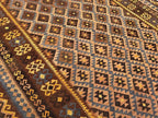 Earth-Tone Afghan Kilim Rug – 203 x 307 cm | Vintage Handwoven Wool Carpet