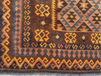 Earth-Tone Afghan Kilim Rug – 203 x 307 cm | Vintage Handwoven Wool Carpet