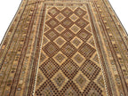 Large Afghan Kilim Rug 287 × 467 cm – Handwoven Wool Flatweave | Neutral Tribal Geometric Carpet | 9.4 × 15.3 ft