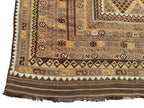 Large Afghan Kilim Rug 287 × 467 cm – Handwoven Wool Flatweave | Neutral Tribal Geometric Carpet | 9.4 × 15.3 ft