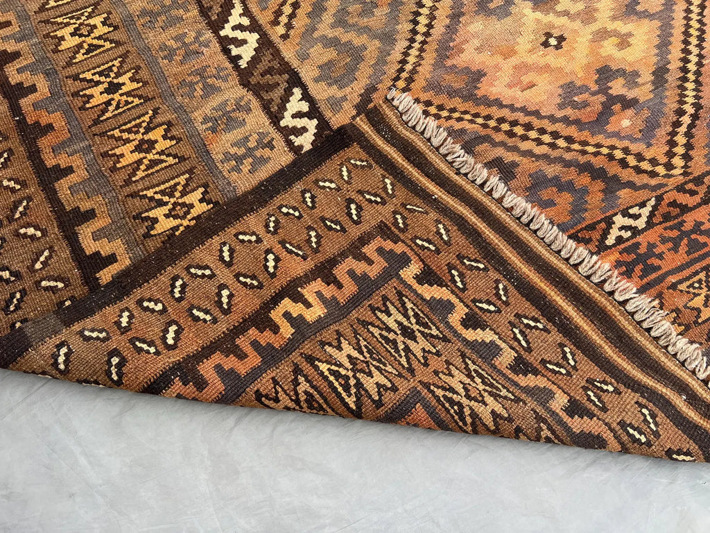 Handmade Afghan Kilim Rug – Oversized 8x13ft Wool Carpet | Vintage Tribal Geometric Oriental Rug by Nomad Weaves