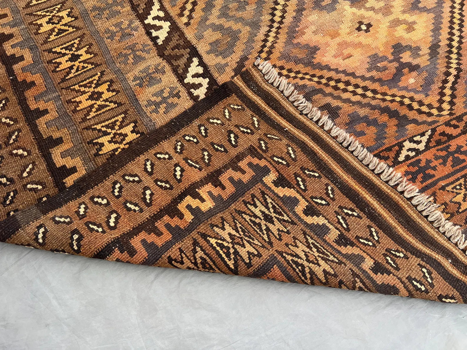 Handmade Afghan Kilim Rug – Oversized 8x13ft Wool Carpet | Vintage Tribal Geometric Oriental Rug by Nomad Weaves