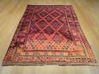 Handmade Afghan Kilim Rug – Vintage Geometric Tribal Wool Carpet | 8x11ft (244x350cm) Oriental Area Rug by Nomad Weaves