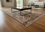 Handmade Afghan Kilim Rug – 196x282 cm | Geometric Tribal Wool Carpet