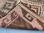 Handmade Afghan Kilim Rug – 196x282 cm | Geometric Tribal Wool Carpet