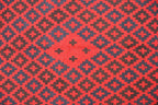 Handmade Afghan Kilim Rug – 183x305 cm | Red & Navy Tribal Wool Carpet