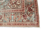 Persian-Style Ivory Floral Rug – 6.8 × 10.0 ft | Hand-Knotted Wool Carpet | Classic Medallion Design