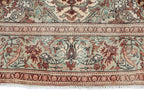 Persian-Style Ivory Floral Rug – 6.8 × 10.0 ft | Hand-Knotted Wool Carpet | Classic Medallion Design