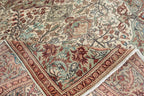 Persian-Style Ivory Floral Rug – 6.8 × 10.0 ft | Hand-Knotted Wool Carpet | Classic Medallion Design