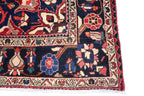 Persian Heriz Rug – 6.10 × 10.2 ft | Hand-Knotted Wool Carpet | Red & Navy Medallion Design