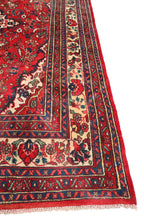 Red Floral Area Rug 7.8 × 10.0 ft (238 × 305 cm) – Large Wool Rug for Living Room | Vintage Handmade Carpet