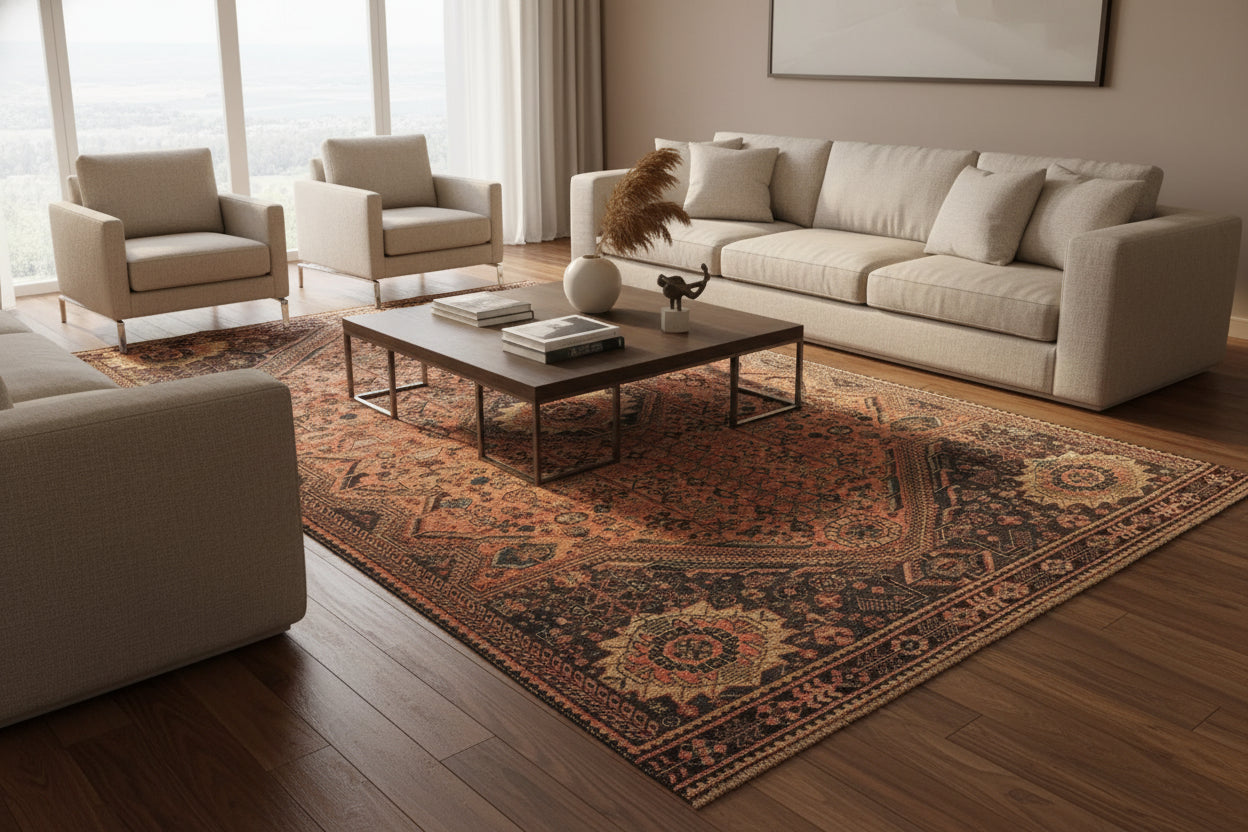 Antique-Style Afghan Herati Rug 171 × 274 cm – Handwoven Wool Carpet | Persian-Inspired Floral Motifs | 5.6 × 9.0 ft