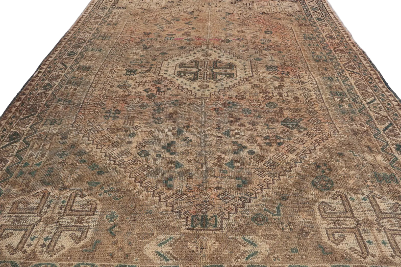 Vintage-Style Afghan Tribal Rug 210 × 287 cm – Handwoven Wool Carpet | Geometric Nomadic Design | 6.9 × 9.4 ft