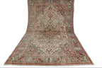 Persian-Style Ivory Floral Rug – 6.8 × 10.0 ft | Hand-Knotted Wool Carpet | Classic Medallion Design
