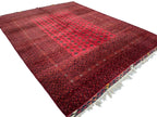 Turkmen Bukhara Rug – Large Red Afghan Bokhara Carpet | Traditional Tribal Geometric Area Rug | 310 x 397 cm