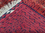 Turkmen Bukhara Rug – Large Red Afghan Bokhara Carpet | Traditional Tribal Geometric Area Rug | 310 x 397 cm