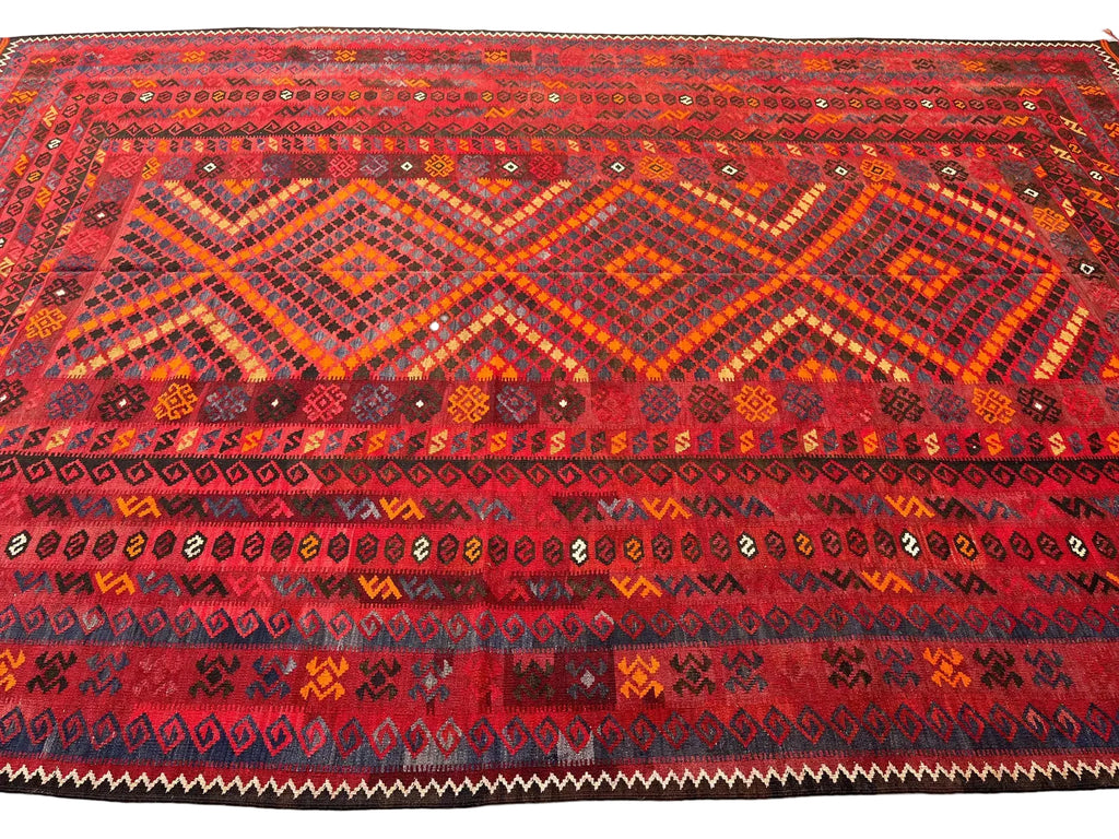 Authentic Handmade Afghan Kilim Rug – 256 x 409 cm | Large Tribal Wool Kilim