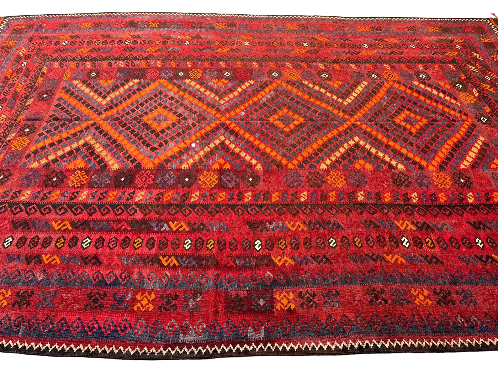 Authentic Handmade Afghan Kilim Rug – 256 x 409 cm | Large Tribal Wool Kilim