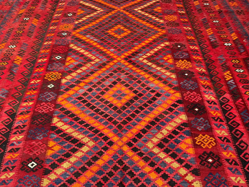 Authentic Handmade Afghan Kilim Rug – 256 x 409 cm | Large Tribal Wool Kilim