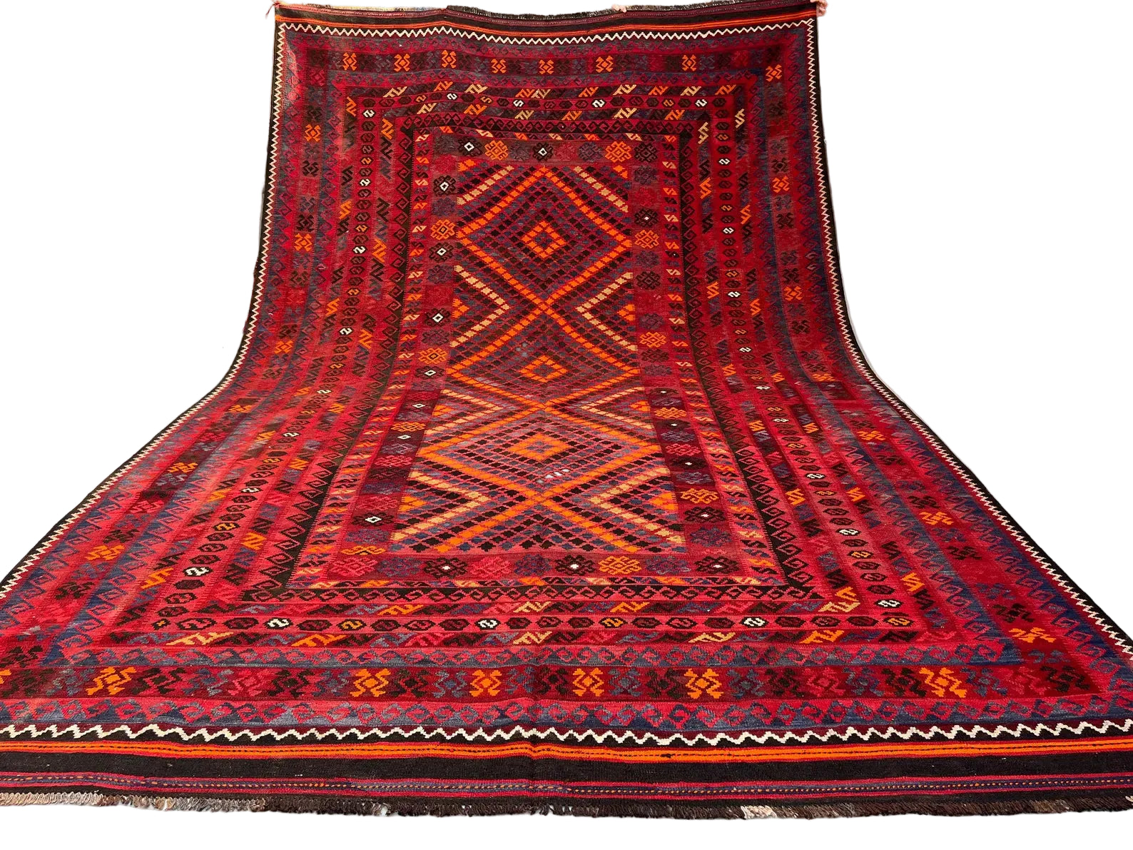Authentic Handmade Afghan Kilim Rug – 256 x 409 cm | Large Tribal Wool Kilim