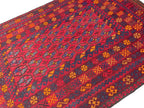 Jewel-Tone Afghan Kilim Rug – 201 x 198 cm | Vintage Tribal Wool Flatweave