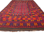 Jewel-Tone Afghan Kilim Rug – 201 x 198 cm | Vintage Tribal Wool Flatweave
