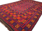 Jewel-Tone Afghan Kilim Rug – 201 x 198 cm | Vintage Tribal Wool Flatweave
