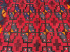 Jewel-Tone Afghan Kilim Rug – 201 x 198 cm | Vintage Tribal Wool Flatweave