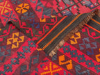 Jewel-Tone Afghan Kilim Rug – 201 x 198 cm | Vintage Tribal Wool Flatweave