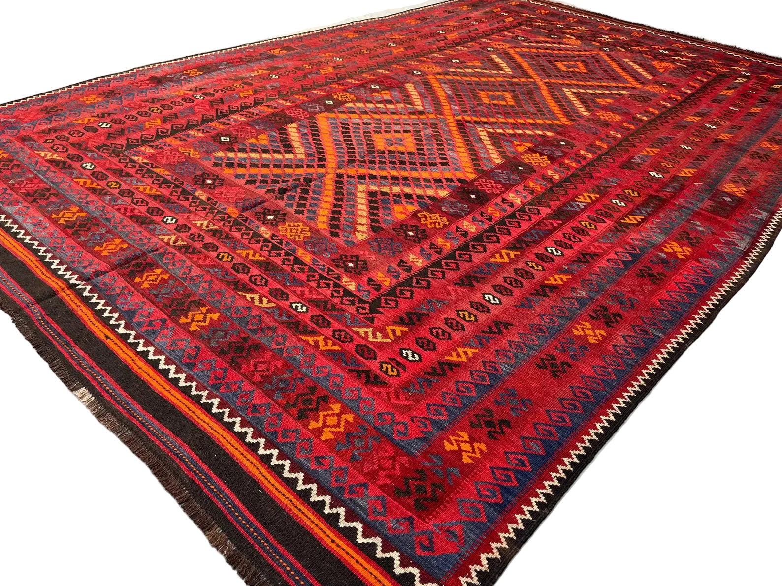 Authentic Handmade Afghan Kilim Rug – 256 x 409 cm | Large Tribal Wool Kilim