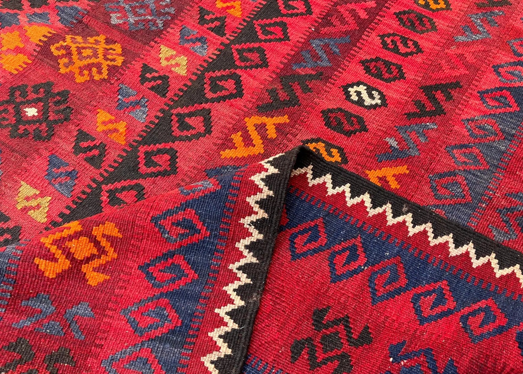 Authentic Handmade Afghan Kilim Rug – 256 x 409 cm | Large Tribal Wool Kilim