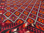 Vintage Afghan Geometric Kilim – 203 x 288 cm | Handwoven Tribal Wool Rug