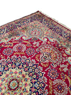 Luxury Persian Style Rug – Ruby Red Floral Medallion Carpet | Classic Oriental Area Rug | 267 x 345 cm
