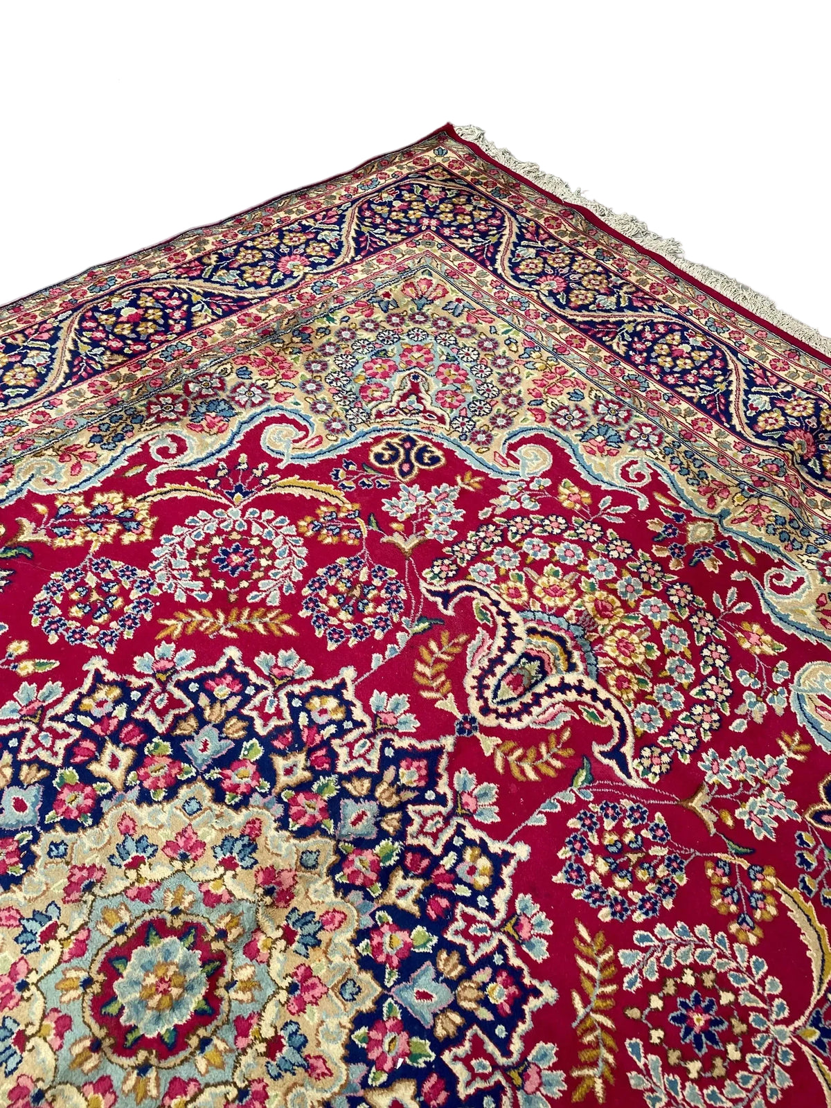 Luxury Persian Style Rug – Ruby Red Floral Medallion Carpet | Classic Oriental Area Rug | 267 x 345 cm