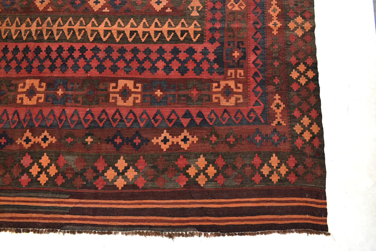 Handmade Afghan Kilim Rug – 248 x 404 cm | Traditional Afghan Wool Rug | Large Tribal Area Rug | Vintage Boho Carpet