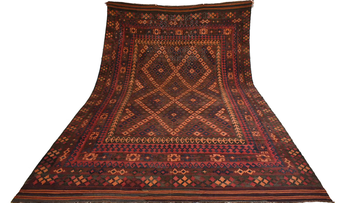 Handmade Afghan Kilim Rug – 248 x 404 cm | Traditional Afghan Wool Rug | Large Tribal Area Rug | Vintage Boho Carpet