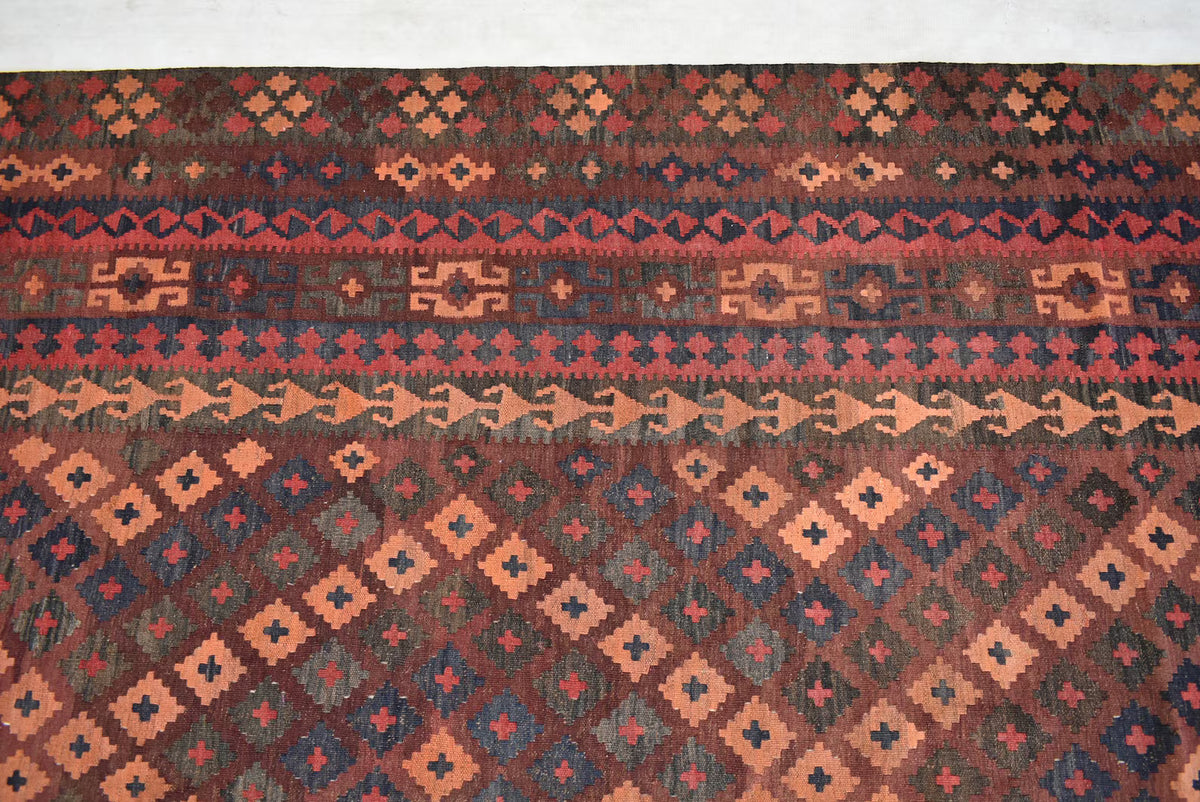 Handmade Afghan Kilim Rug – 248 x 404 cm | Traditional Afghan Wool Rug | Large Tribal Area Rug | Vintage Boho Carpet