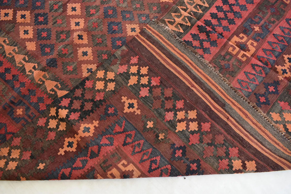 Handmade Afghan Kilim Rug – 248 x 404 cm | Traditional Afghan Wool Rug | Large Tribal Area Rug | Vintage Boho Carpet