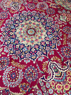 Luxury Persian Style Rug – Ruby Red Floral Medallion Carpet | Classic Oriental Area Rug | 267 x 345 cm