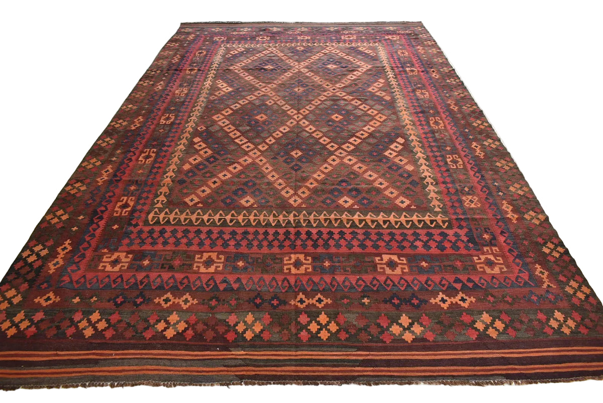 Handmade Afghan Kilim Rug – 248 x 404 cm | Traditional Afghan Wool Rug | Large Tribal Area Rug | Vintage Boho Carpet
