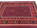 Handmade Afghan Kilim Rug – Red Tribal Wool Flatweave Carpet | Traditional Geometric Area Rug | 204 x 291 cm