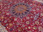 Large Persian Style Oriental Rug – Burgundy Red Floral Medallion Carpet | Traditional Luxury Area Rug | 295 x 396 cm