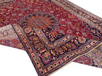 Large Persian Style Oriental Rug – Burgundy Red Floral Medallion Carpet | Traditional Luxury Area Rug | 295 x 396 cm
