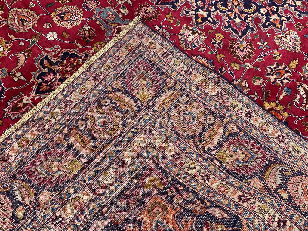 Large Persian Style Oriental Rug – Burgundy Red Floral Medallion Carpet | Traditional Luxury Area Rug | 295 x 396 cm
