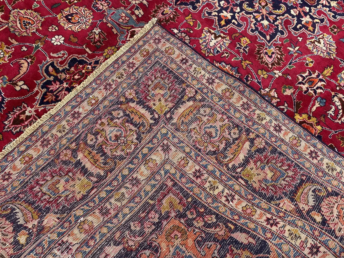 Large Persian Style Oriental Rug – Burgundy Red Floral Medallion Carpet | Traditional Luxury Area Rug | 295 x 396 cm
